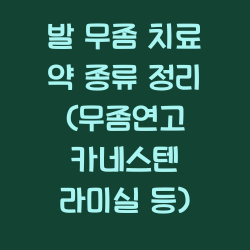 발 무좀 치료 약 종류 정리 (무좀연고 카네스텐 라미실 등) 챕터1