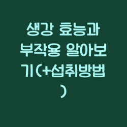 생강 효능과 부작용 알아보기(+섭취방법) 챕터1