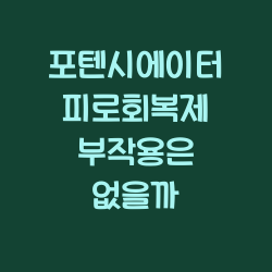 포텐시에이터 피로회복제 부작용은 없을까 챕터1