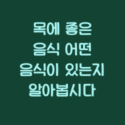 목에 좋은 음식 어떤 음식이 있는지 알아봅시다 챕터1