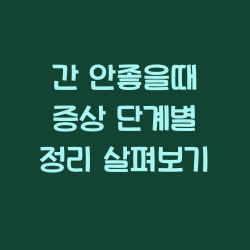 간 안좋을때 증상 단계별 정리 살펴보기 챕터1